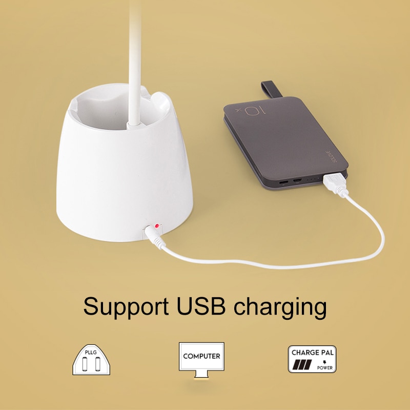 Flexo Led Tafellampen Met Usb Touch Dimbare Led Stand Bureaulamp Leeslamp Moderne Flexibele Studie Lamp Met Pen houder