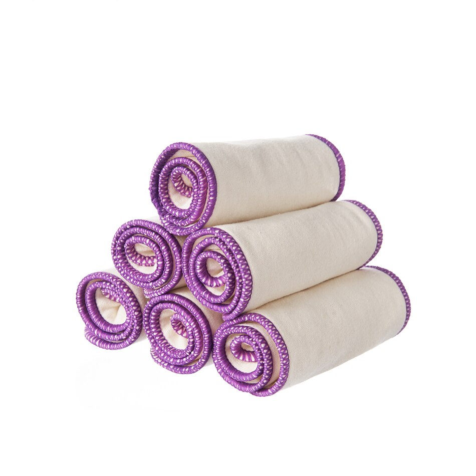 Elnourrisson-couches de couches de couches en coton de chanvre violet, Insert de couche lavable, réutilisable, Super doux, 35x13.5 Cm, 10 pièces: Default Title
