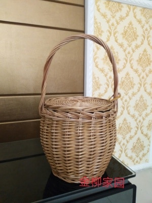 Handmade Rattan Women Handbags Garden Vegetables Bags Bohemian Woven Bamboo Bag Totes Lady Handbags Beach Treval Sac: dark