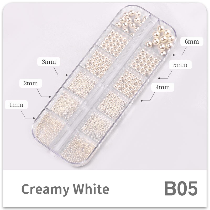 1 æske bittesmå ab krystal rhinestones til negle skinnende kaviar perler mikro glaskugler mix størrelse charme perler holo nail art dekorationer: B05