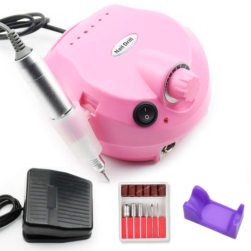 35000rpm Electric Nail Drill Machine Electric Nail File With Manicure Pedicure Mill Cutter For Pedicure Nail Tools: Pink 202