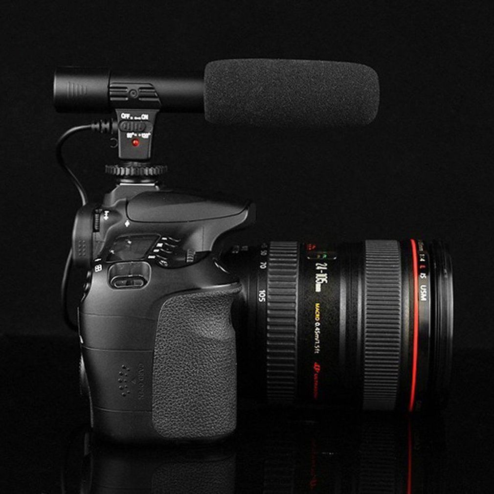 MIC-01 cámara SLR micrófono fotografía Video cámara estéreo grabación micrófono para DV cámara Digital SLR videocámara