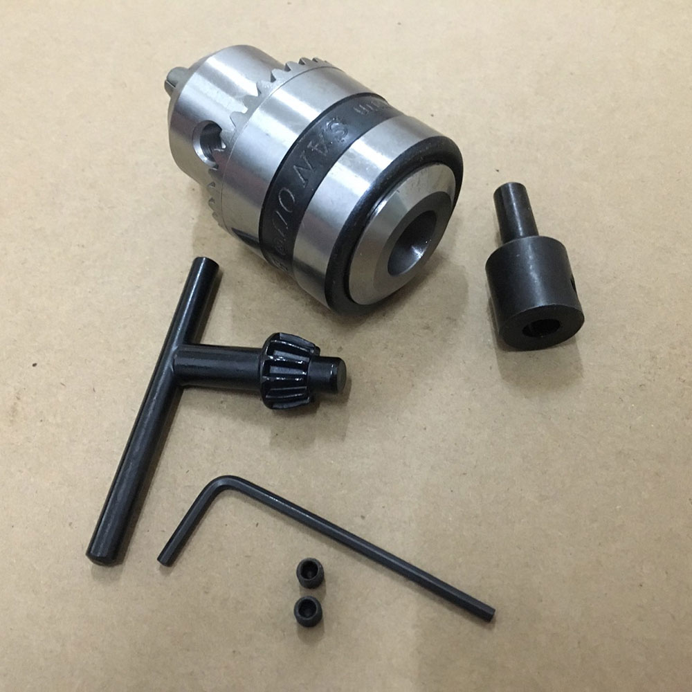 Mini Elektrische Boorkop 1.5-10mm Met 5mm Stalen As Mount B12 Innerlijke Gat DIY Rotary Gereedschap voor mini draaibank