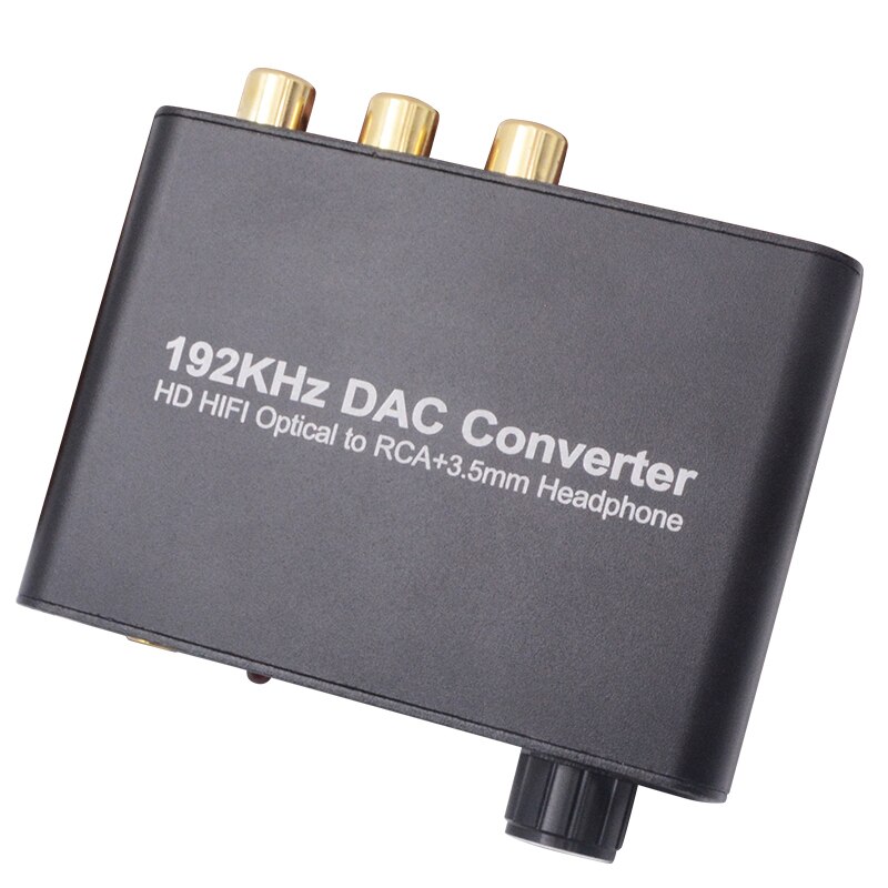 192 khz digital til analog konverter 5.1ch dac optisk spdif koaksial til rca med 3.5mm volumen kontrol support dolby  ac3 dts