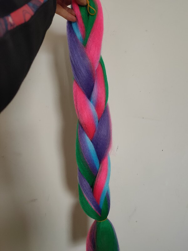 Hywamply 24" Synthetic Jumbo Braid Hair Extension African Braiding Attachment for Twist Box Dread Braids Blend Ombre Candy Color: Y17