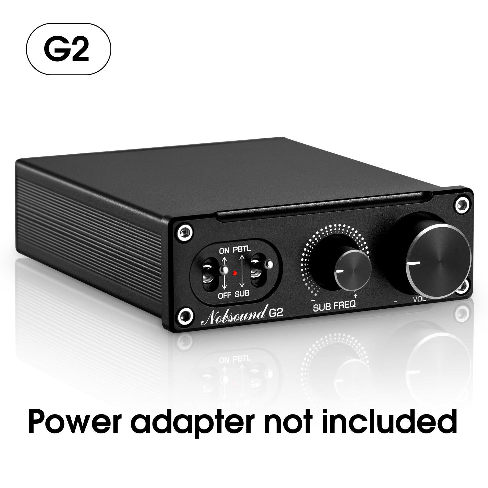 Douk Audio G2 Mini Mono Channel Subwoofer Full-Frequency HiFi 100W Digital Amplifier Desktop Stereo Audio Amp: Transparent