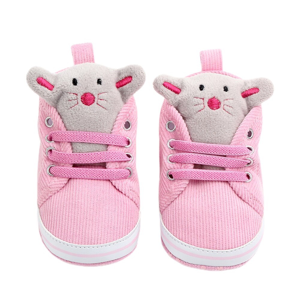 Zapatos de algodón para bebés y niños, zapatillas tobilleras antideslizantes de suela blanda, bonitos zapatos de juguete de Animal para cuna: Rosa / 7-12 meses