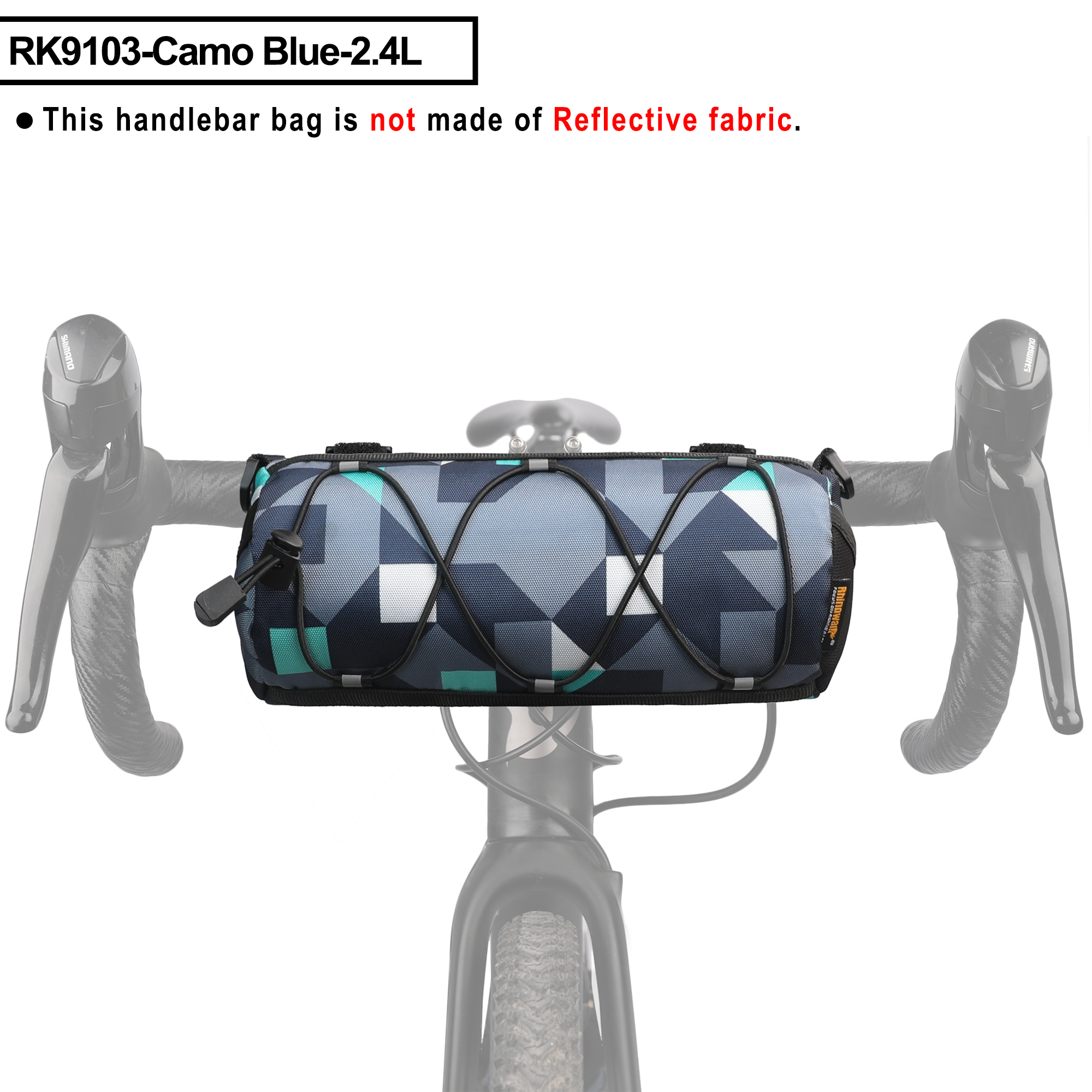 Rhinowalk Fahrradtasche, Lenkertasche, 2,4 l, großes FassungsvermöGen, reflektierende Fahrradtasche oder andere Farben, MTB, Rennrad, Fahrradrahmen, Schlauchtasche: Licht Gelb