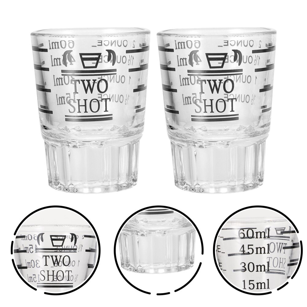 2 Pcs Ounce Measuring Glass Graduated Measuring Cup Glass Measuring Cups: Black
