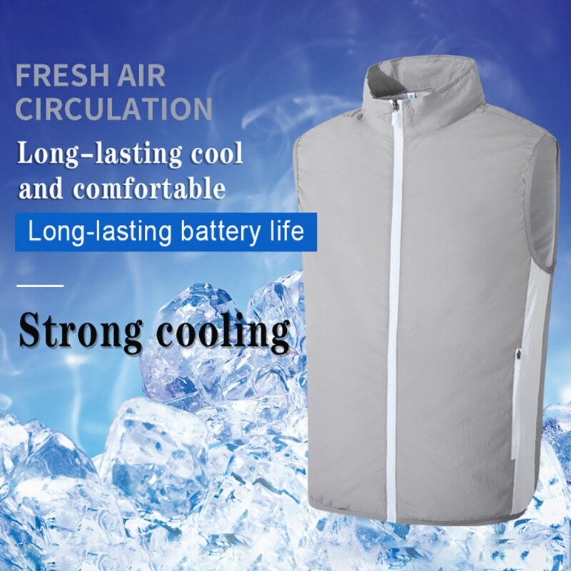 Fishing Cycling Cooling Vest USB Fan Hiking Vest Air Conditioning Work Outdoors Quick Cooling Unisex Vest Summer Cooling