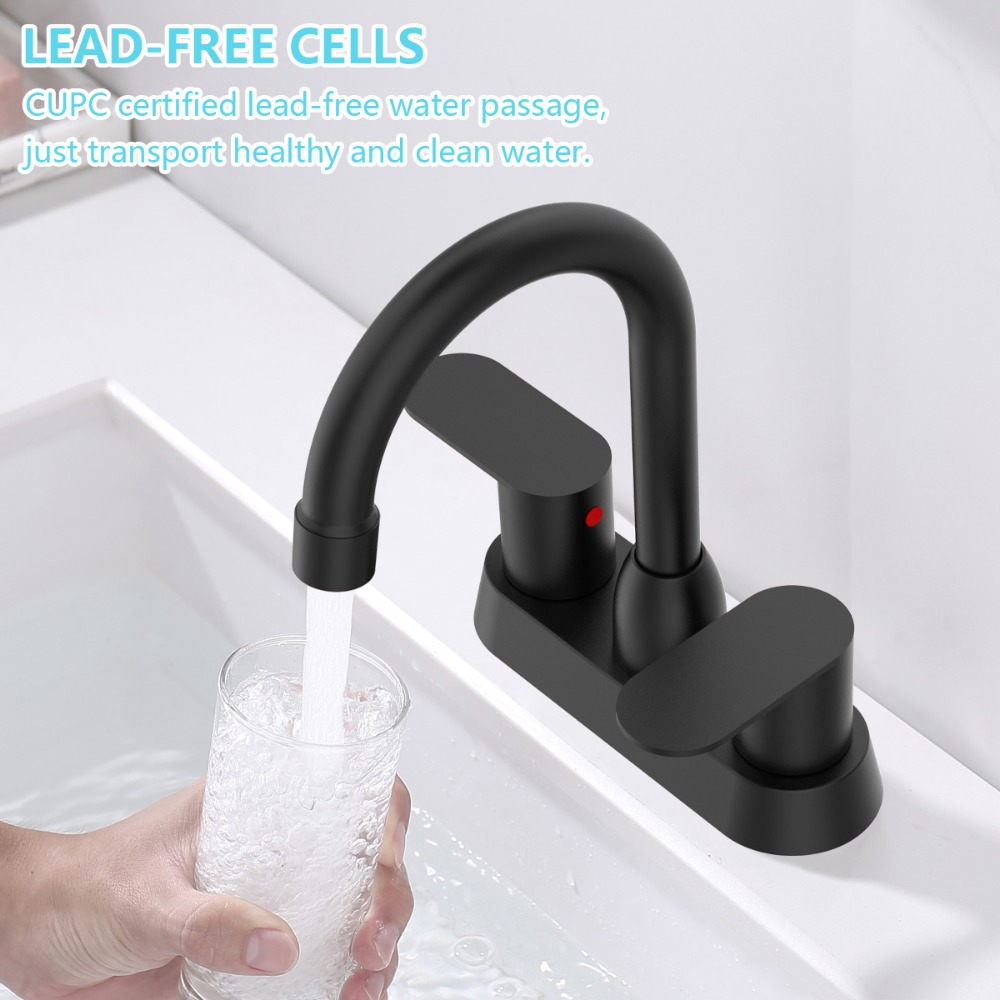 1 zinc alloy material faucet, 4-inch basin faucet, suitable for modern and cold styles in bathrooms and toilets