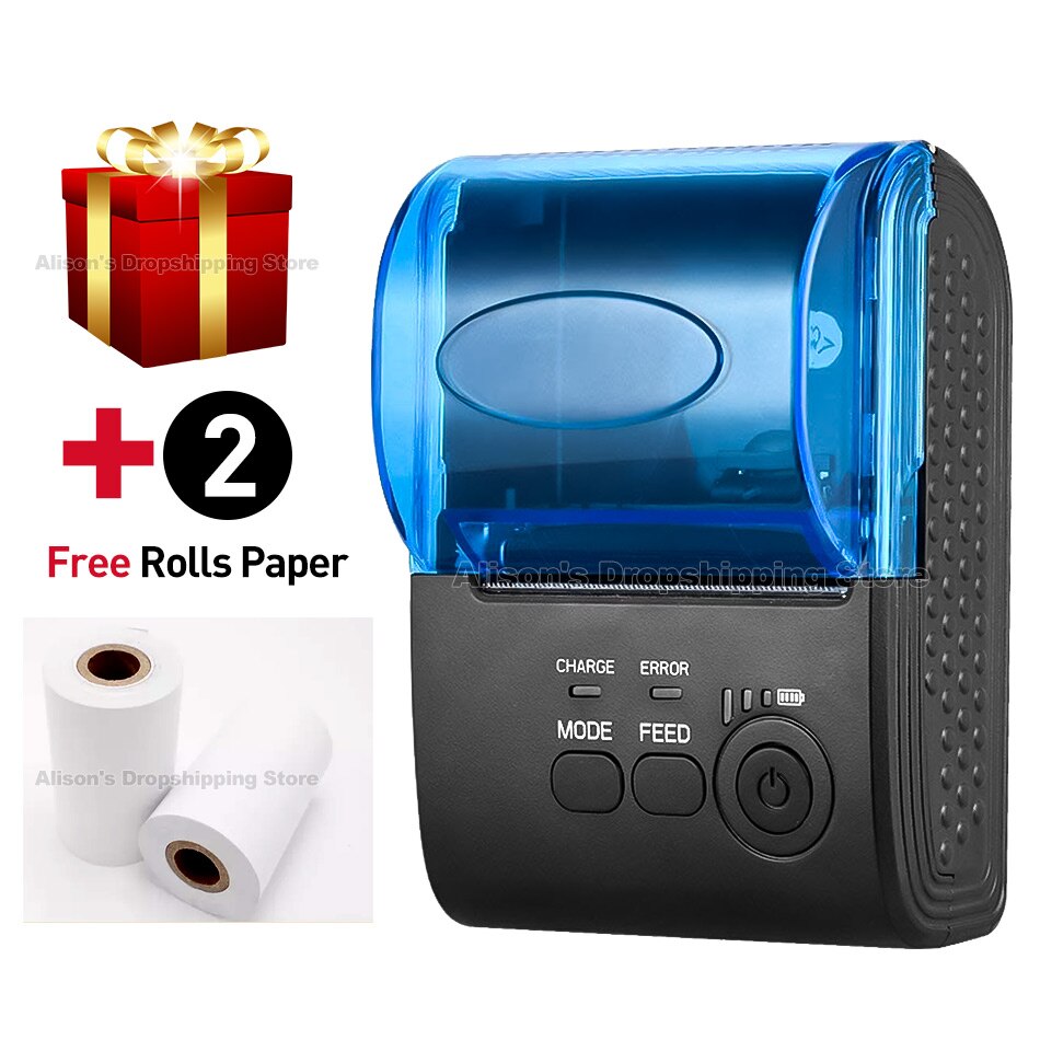 Bluetooth Bonprinter 58 Mm Draagbare Pos Mini Printer Thermische Bill Taxi Printer 58 Mm Voor Andirod Ios Windows Phone afdrukken: Printer / ons aansluiten