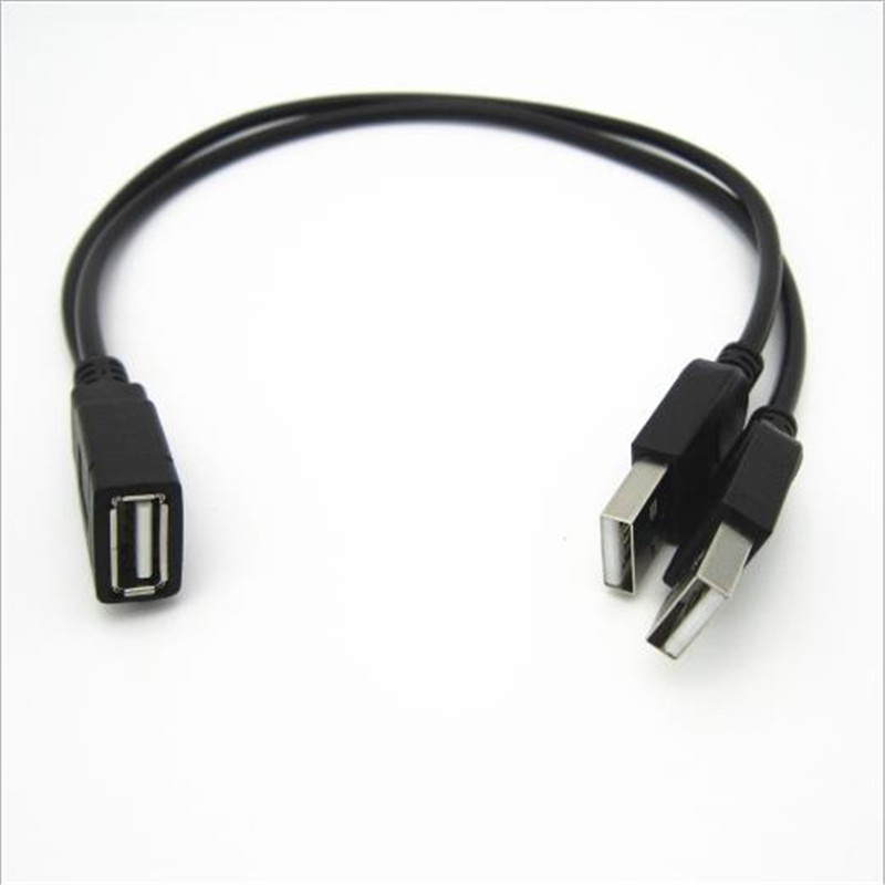 Usb Y Computer Een Punt Twee Data Power Kabel Kabel Usb Dubbele Splitter Kabel Female Naar Usb 2.0 Male Power verlengkabel 30Cm