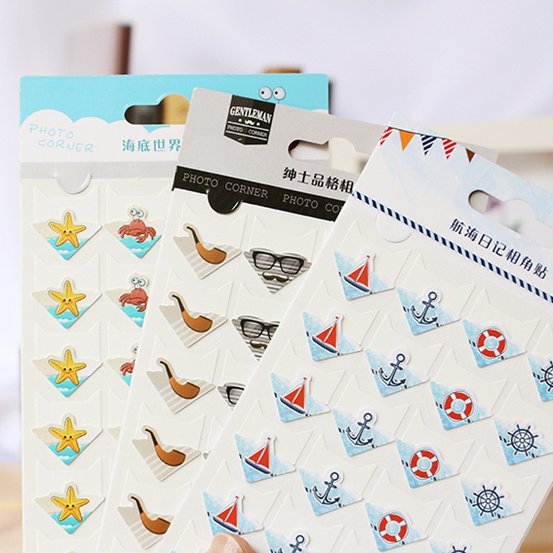 24 Pcs/Lot DIY Ocean Series Cute Paper Stickers For Photo Albums Excellent Handwork Frame Decoration Paper For Scrapbooking Set