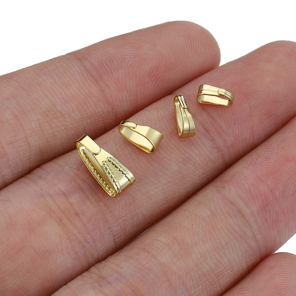 50 Uds. Cierre de hebilla de acero inoxidable para colgantes, conectores de dijes, Clip, cierre de fianza, collar, accesorios para hacer joyería DIY