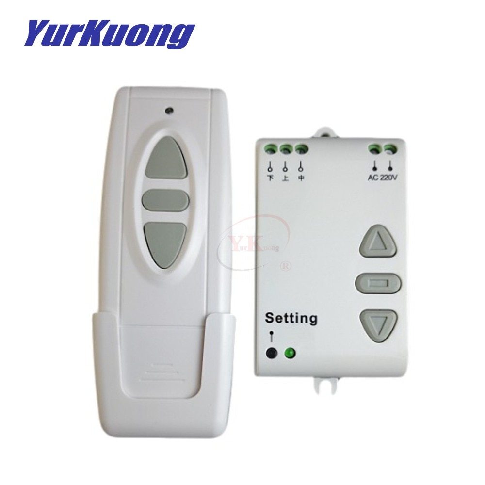 AC 220V Motor Remote Controller Wireless Switch UP Down Stop Auto Door Tubular Motor Controller Motor Forward Reverse RX Manul