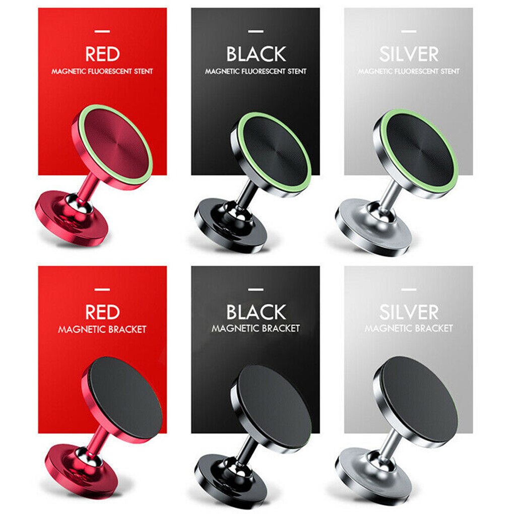 Lichtgevende Telefoon Houder Legering Magnetische Auto Telefoon Houder Universele Auto Dashboard Mount Mobiele Houder Magneet Gps Houder