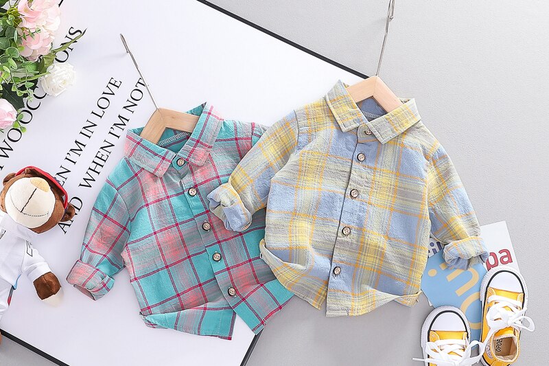 Hylkidhuose Peuter Baby Kleding Sets Lange Mouw Plaid Shirt Bib Jeans Casual Stijl Meisjes Baby Jongens Kleding