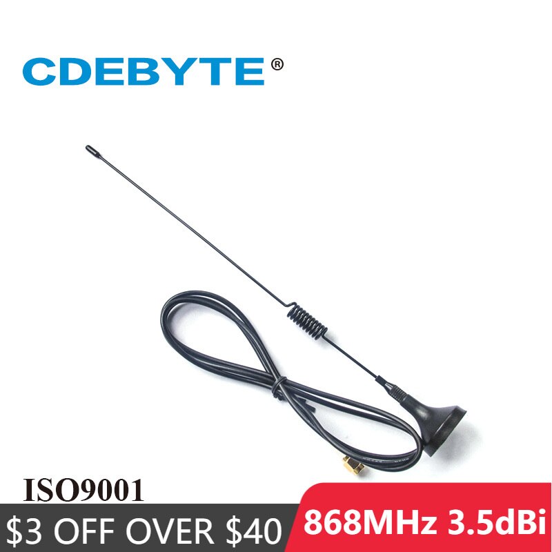 Ebyte TX868-XPL-100 Wifi anten 868MHz 3.5dBi yüksek kazanç yönlü SMA arayüzü manyetik taban 1m besleyici hava anten RK9528