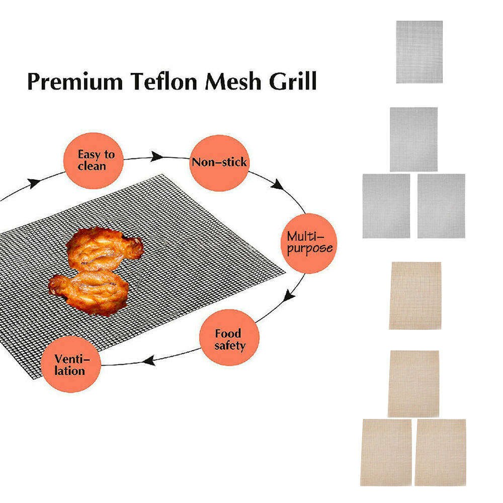 1/3pcs 40*30cm BBQ Grill Mesh Mat Reusable Sheet Resistant Non-Stick Barbecue Bake