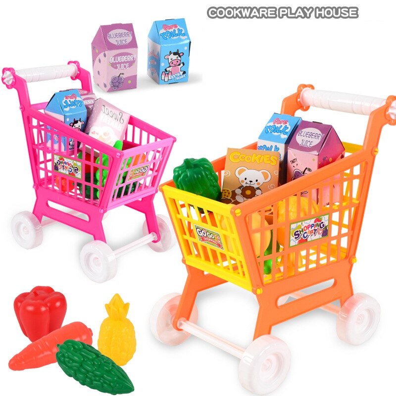 Kinderen Winkelwagentje Speelgoed Kinderen Educatief Supermarkt Winkelwagen 21 Pcs Rollenspel Speelgoed