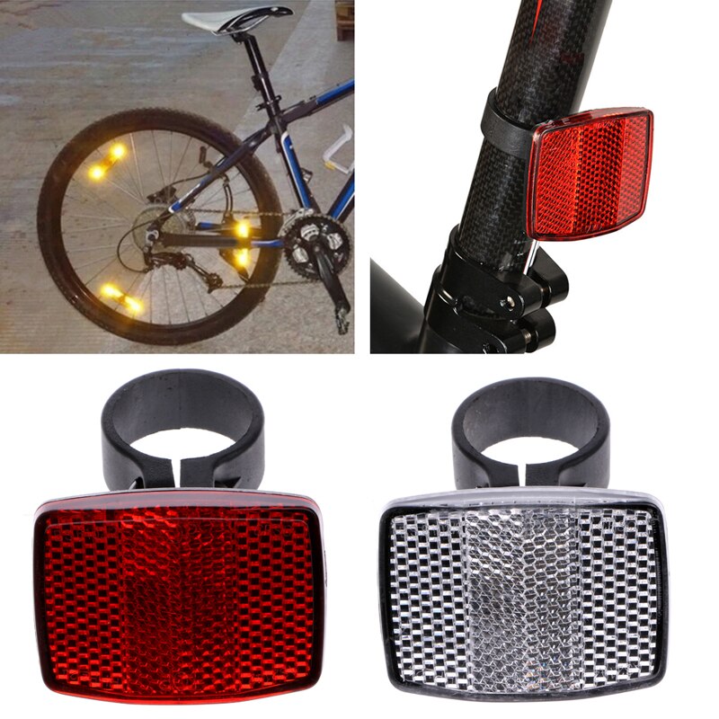 Réflecteur de guidon de vélo réfléchissant avant et arrière, lumière d&#39;avertissement, lentille de sécurité