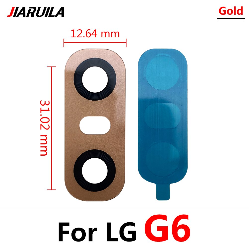 Rear Back Camera Glass Lens Cover For LG K62 Plus K51 V20 V30 G2 G5 G6 G7 Q6 K8 With Ahesive Sticker: G6  Gold