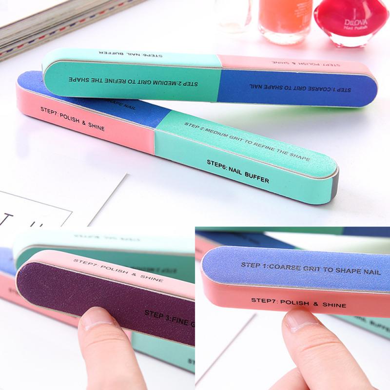 1Pcs Six-sided Polished Nail File Practical Portable Nail Sharpener Nail Polishing Art Tool Fine Polished Nail File