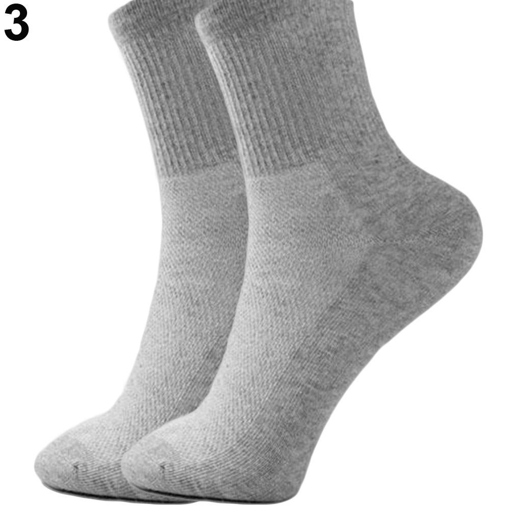 1 Pair Breathable Men's Socks Mesh Soft Cotton Blend Socks Men Solid Mesh Male Sport Gym Socks: Gray