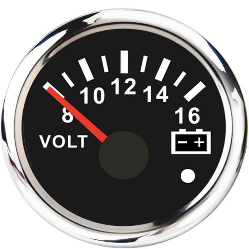Waterdichte IP67 Auto Marine Voltmeter Volt Meter Gauge 16-32 Volt 8-16 Volt Auto Voltage Meters Met lage Voltage Waarschuwing Licht: BS 8-16V