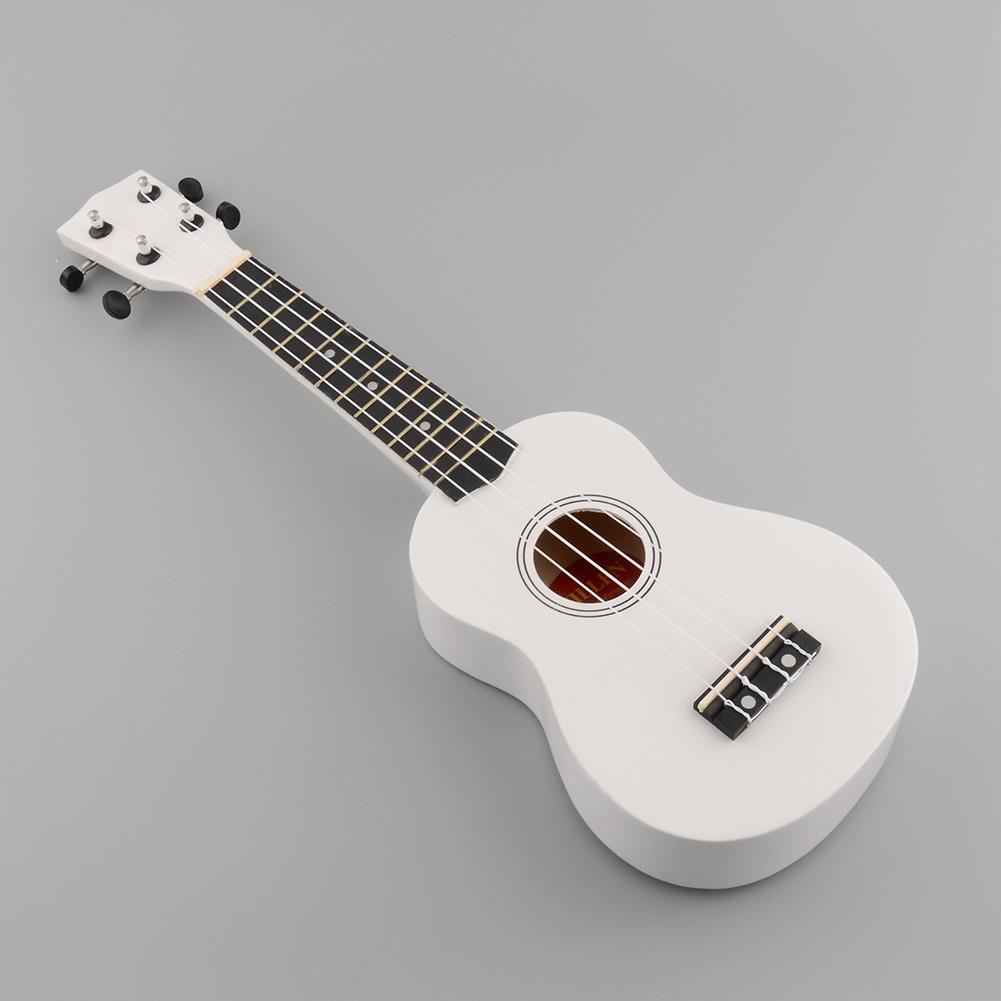 Mini 21 '' sopran ukulele 12 bånd instrument træ hawaiiansk guitar hvid
