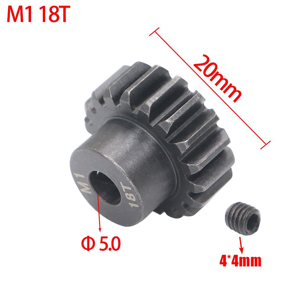Ajrc M1 5Mm 15T 16T 17T 18T 20T 21T Zwart Stalen Metalen Pinion motor Gear Voor 1/8 Rc Model Auto Motor: M1 18T