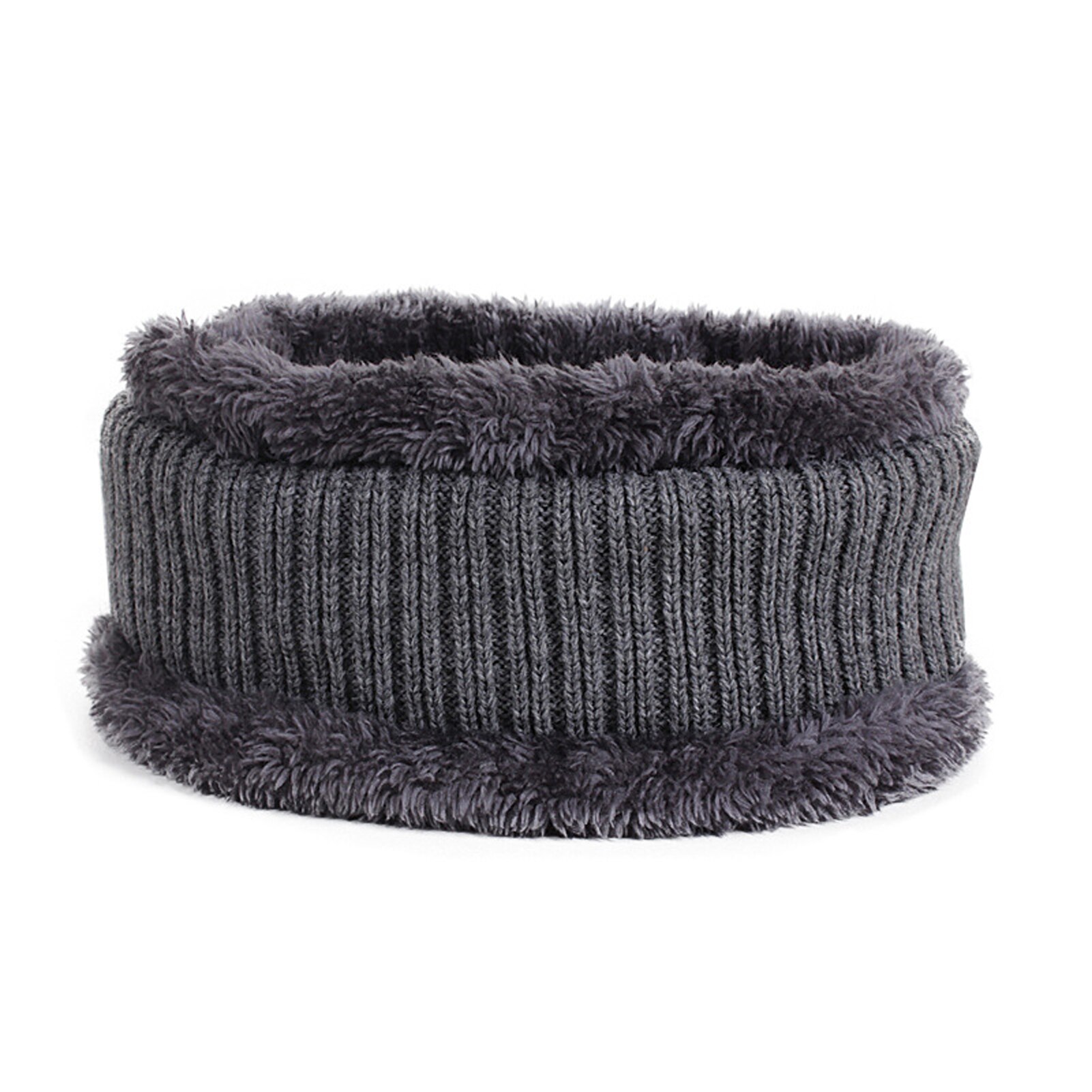 Ensemble de bonnets et écharpes en laine pour homme et femme, Bonnet tricoté, cagoule, masque Gorras, hiver: Gray C