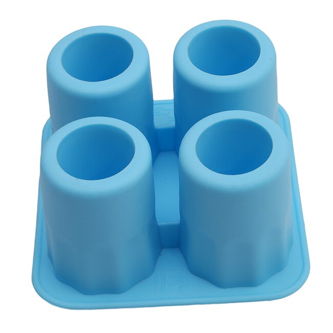 4 Cup Shaped Glass Freeze Mold Maker Silicone Ice Cube Glass Freeze Mold Ice Cream Tools Bar Tools Ktchenware: Blue