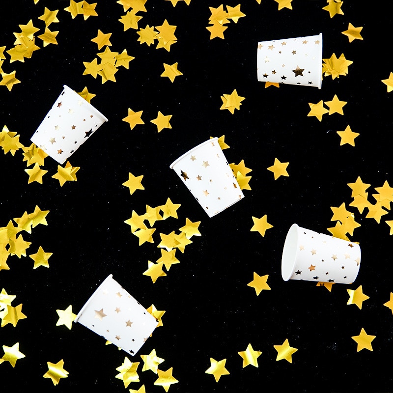 Wegwerp Servies Bruiloft Decoratie 8 Pcs/1 Pack Effen Kleur Vijfpuntige Ster Papier Lade Verjaardagsfeestje Decoraties kids