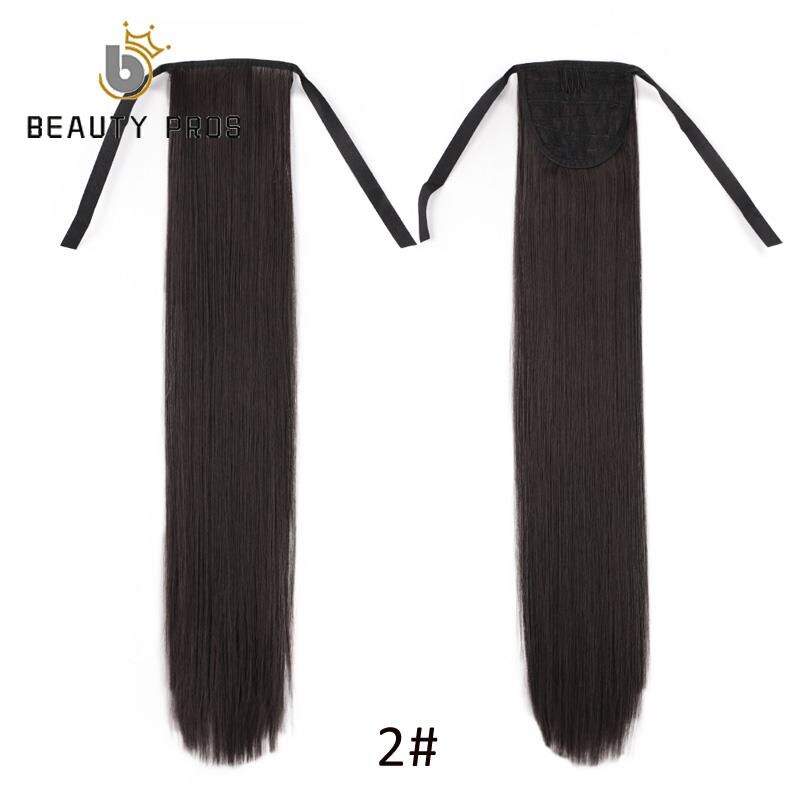 Lange Rechte Clip In Haar Staart Valse Haar Paardenstaart Haarstukje Met Haarspelden 22 "26Inch Synthetische Pony Tail Hair extensions: #2 / 26 inch