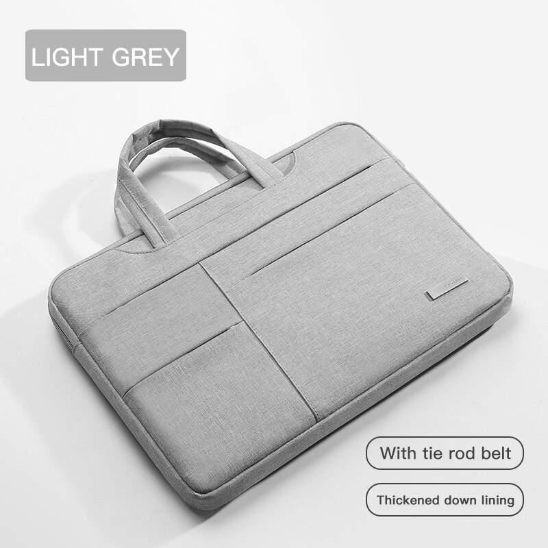 Laptop Bag 13.3 15.6 14 INCH Waterproof Notebook Bag Sleeve For Macbook Air Pro 13 15 Computer Shoulder Handbag Briefcase Bag: LIGHT GREY 2 / 15inch