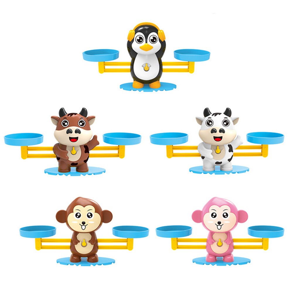 Juguetes de matemáticas para niños, juego de balanza de equilibrio, juegos de números, bloques de apilamiento, pingüino, mono, de educación temprana