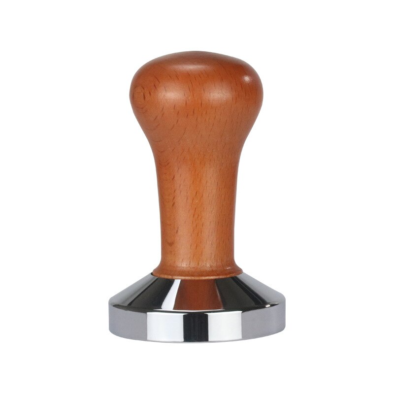 Solid Wood Coffee Press, Stainless Steel Coffee Press, Press Hammer, Coffee Machine Accessories: 53mm / brown