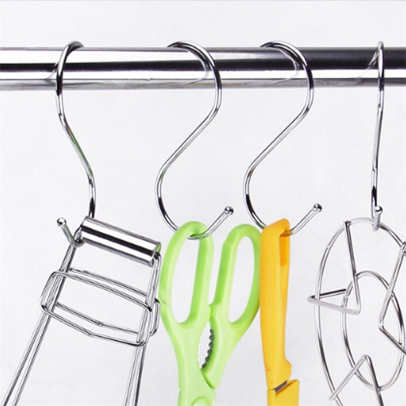 Removable Big Medium Small Metal S Shaped Hooks Bathroom Kitchen Coat Hooks Multifunction Storage Hooks Stainless Steel Hook