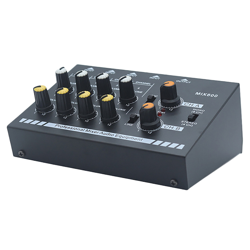 N-O 4 / 8-Channel Mini Mixer 4-Channel Line Mixer Reverb o Mixer(US Plug): Default Title