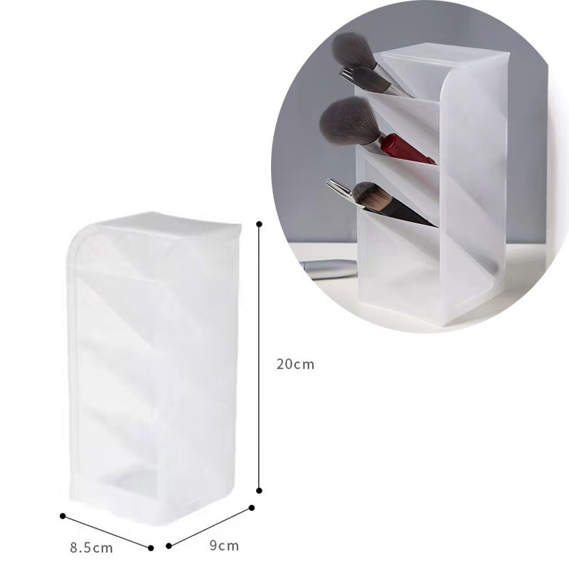Scatola di immagazzinaggio del bagno di trucco di plastica organizzatore cosmetico Desktop Make Up custodia per gioielli articoli vari organizzatore per contenitori da tavolo: Beige