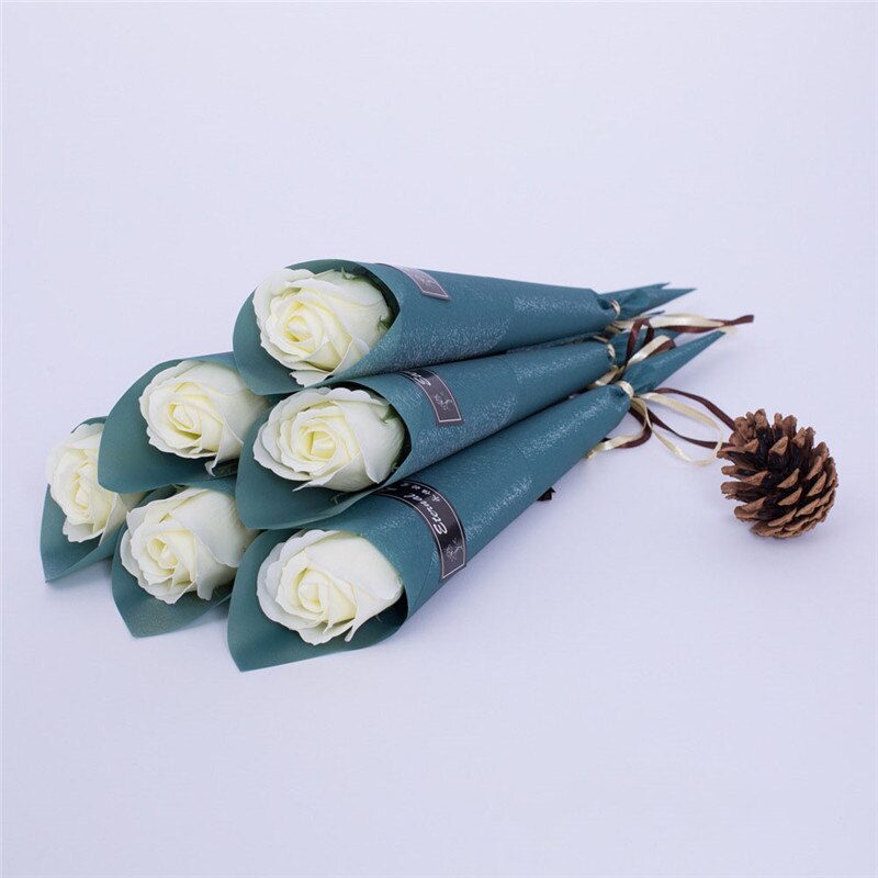 1pc romantiske kunstig såpe rose blomster bukett enkelt nellike for hjemmet bryllup dekor gjør det selv forsyninger valentinsdag: A4