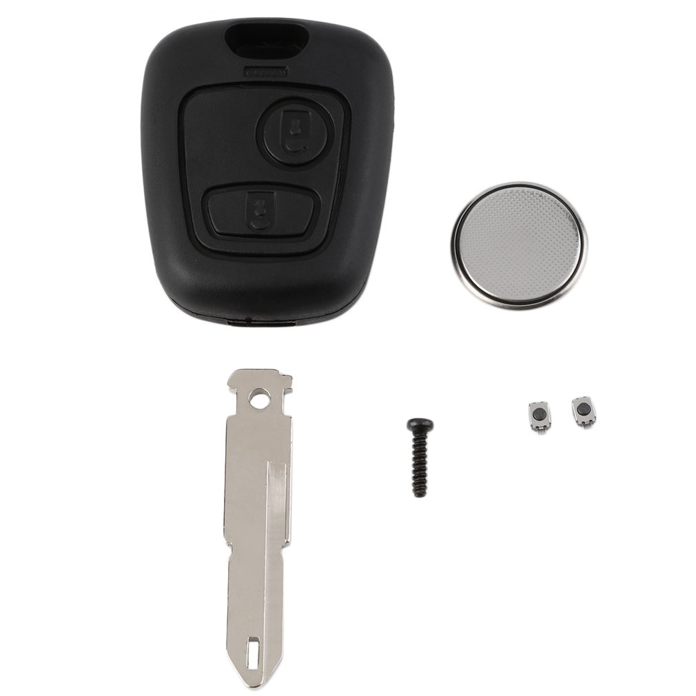 2 Knoppen Afstandsbediening Sleutelhanger Case Shell Blade Mobiele Batterij Voor Peugeot 206 Key