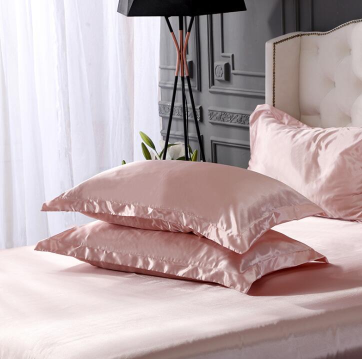 2 stuks 48 x 74cm imitatie zijden satijnen kussensloop kussensloop voor bedsprei comfortabele effen kussenslopen: 18