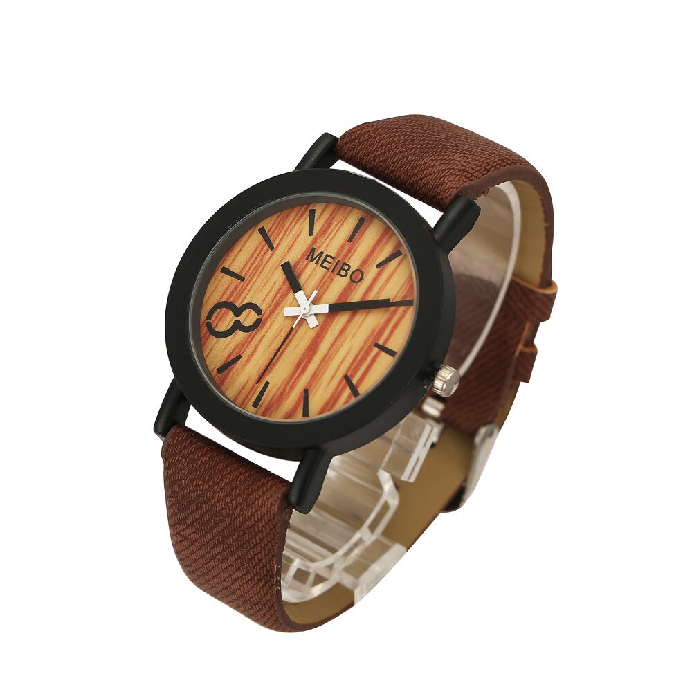 Relojes de negocios de estilo Vintage y Natural para hombres y mujeres, relojes de pulsera de madera informales con correa de cuero de Color madera para amantes de los relojes masculinos
