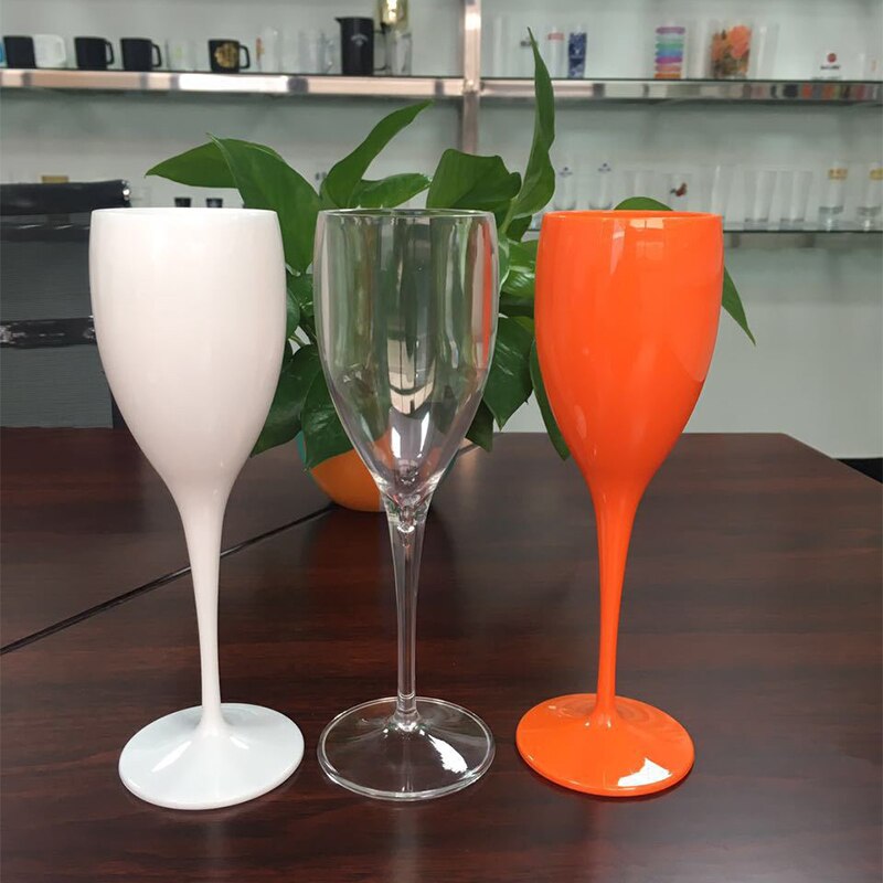 Moet Champagne Flutes Glasses Plastic Dishwasher-Safe White Acrylic Champagne Transparent Wine Glass Stemware