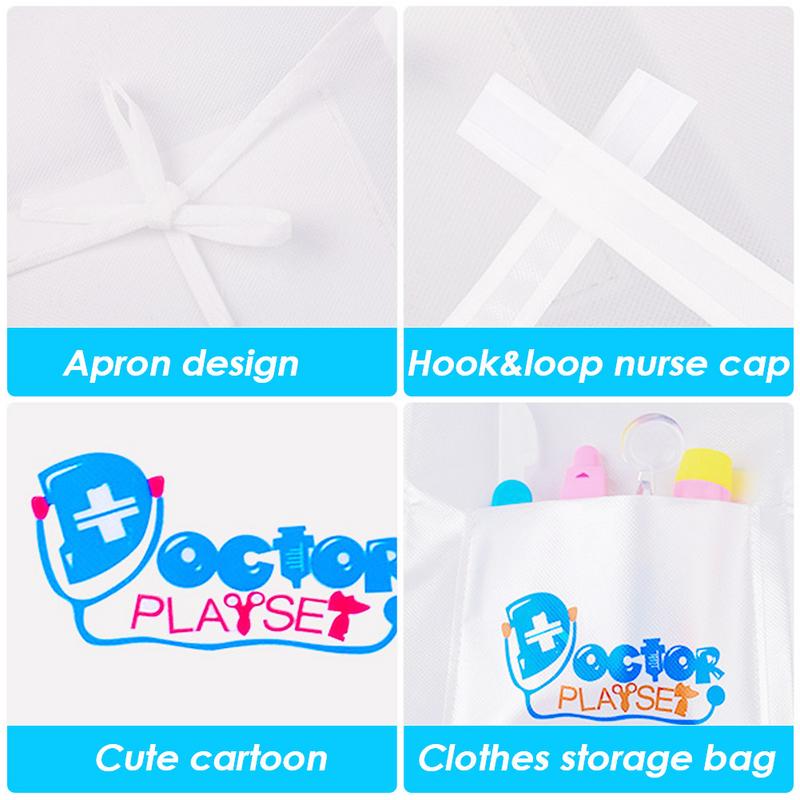 Children's Role Play Costume Doctor's Overall White Gown Nurse Uniform Nurse Uniforms Role Play Halloween Party Wear Fancy