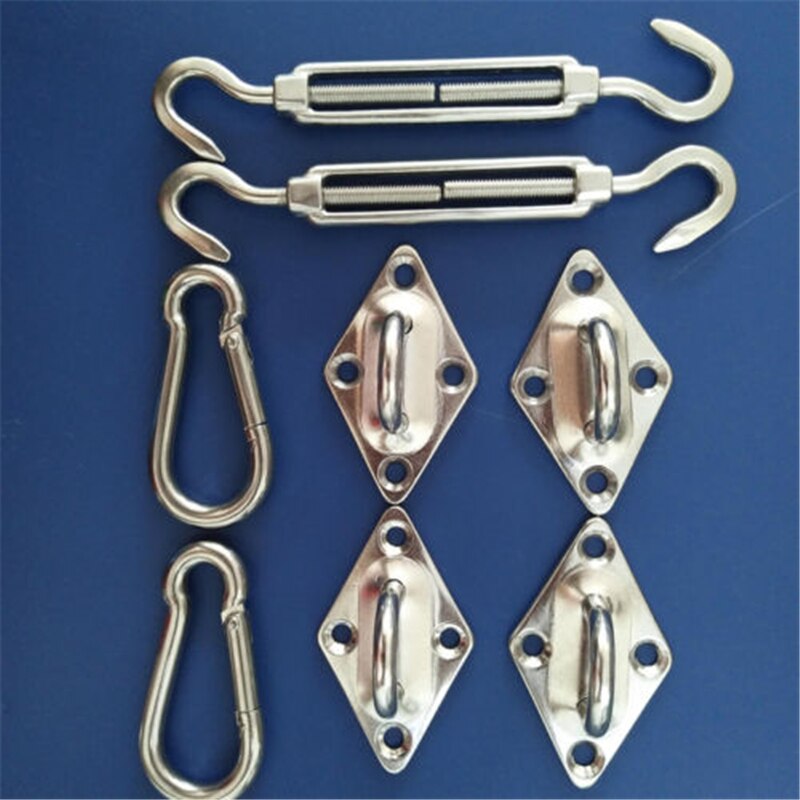 8 stuks Rvs Zon Zeil Schaduw Luifel Bevestiging Fittings Accessoire Kit Regen Paraplu Accessoires: Default Title