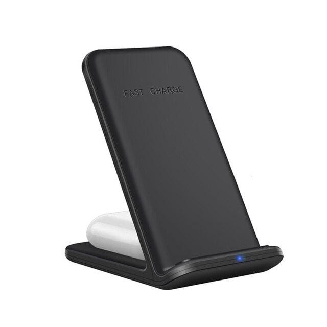 FDGAO Qi Inductive Wireless Charger 15W QC 3.0 Fast Charging Station for iPhone 12 11 XR XS X 8 Plus Samsung S20 S10 Galaxy Buds: Default Title